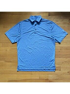 FootJoy Oxford Greens Blue Striped Performance Golf Polo Shirt Men’s Medium